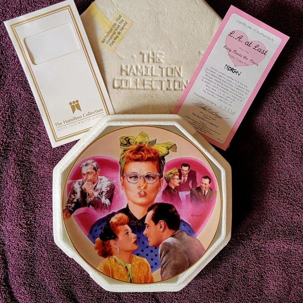 Rare L.A. at Last - Lucy Meets the Stars Hamilton Collector Plate - BRAND NEW